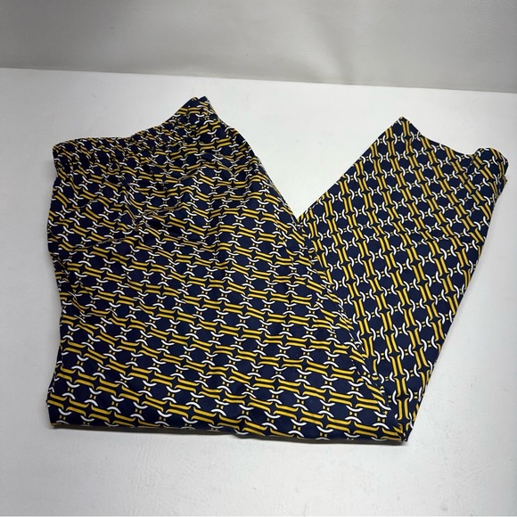 BODEN Glorious British style pull on size 16/18 Navy and Yellow Patterned Pants - Picture 1 of 10